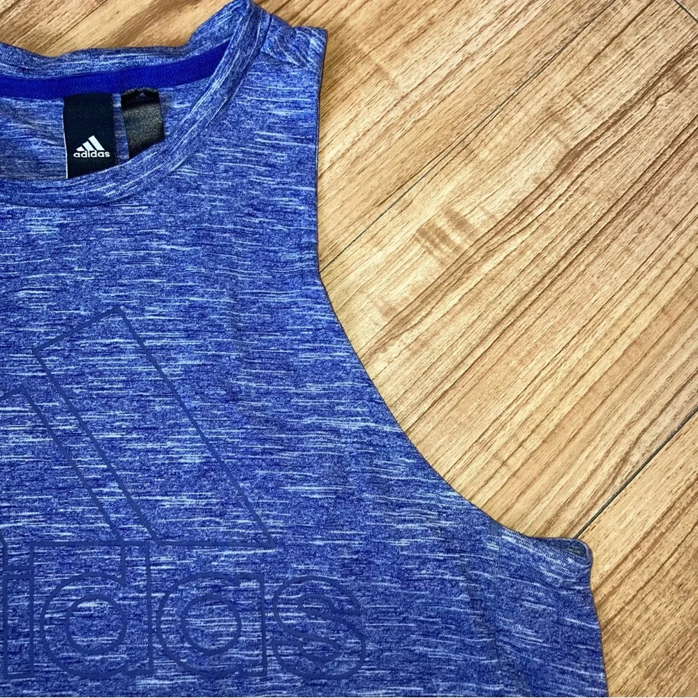 Adidas Purple High Neck Logo Muscle Tank - Picture 3 of 5